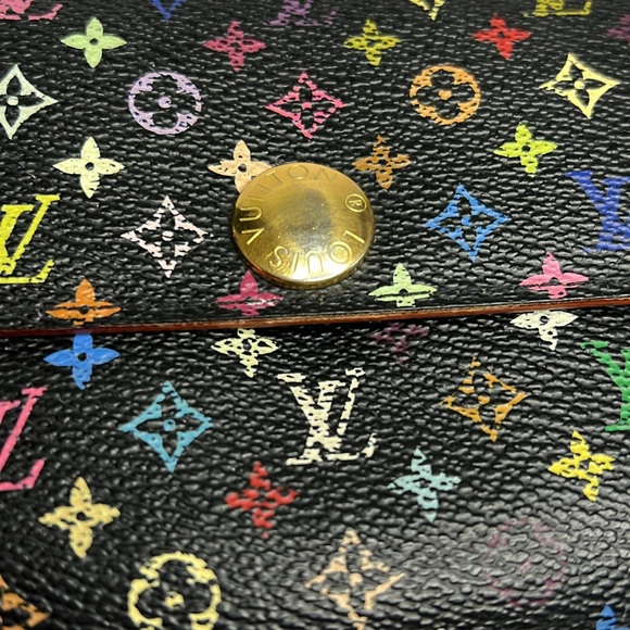 Louis Vuitton Black Multicolor Mini Monogram Sarah Wallet - Picture 7 of 16